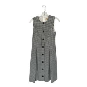 Michael Kors Collection Black White Plaid‎ Sleeveless Sheath Dress Size 6